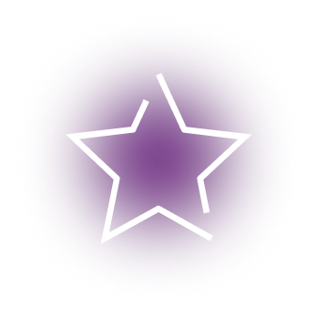 Purple star with white outline in a circle.