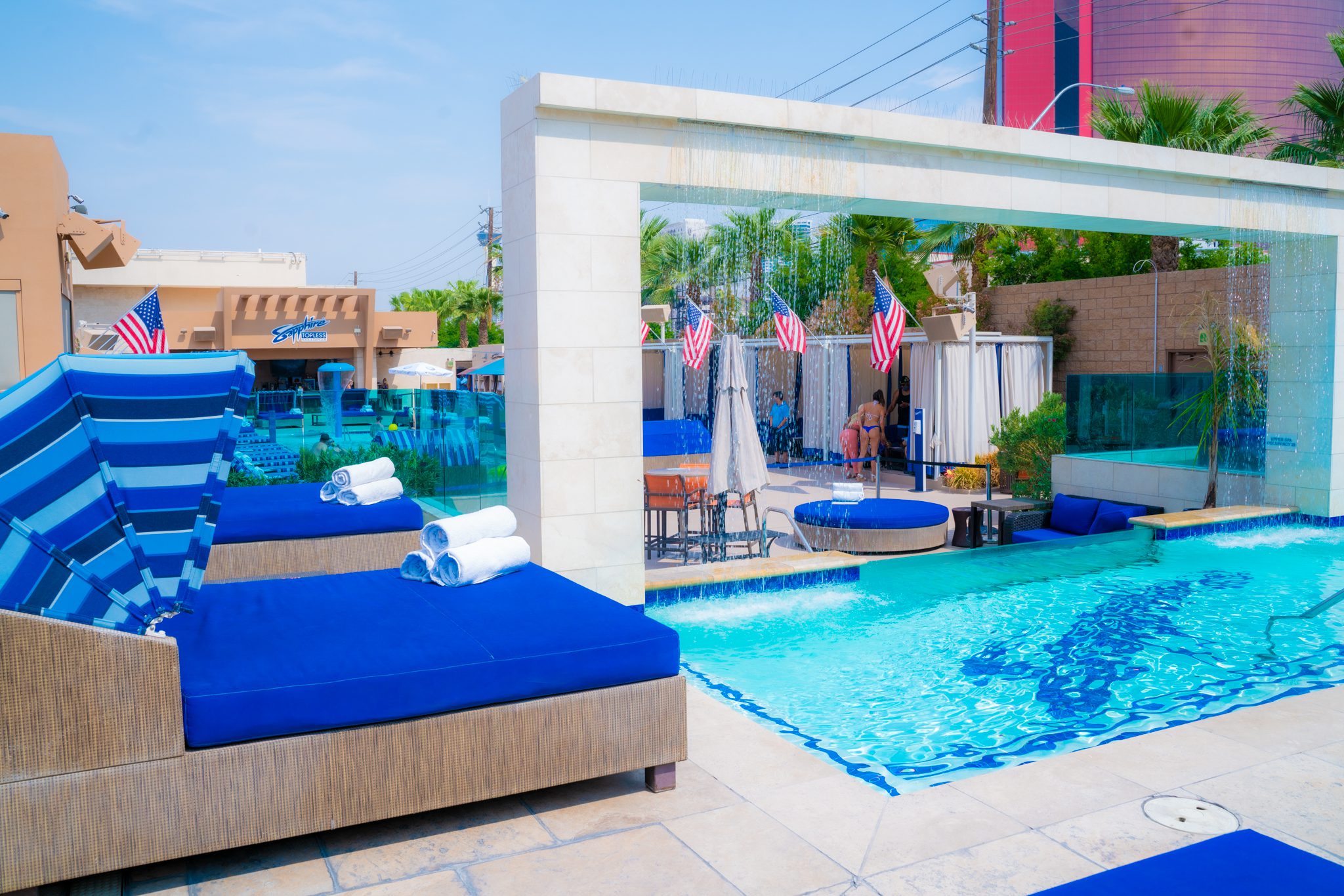 the upper deck of Sapphire pool in Las Vegas